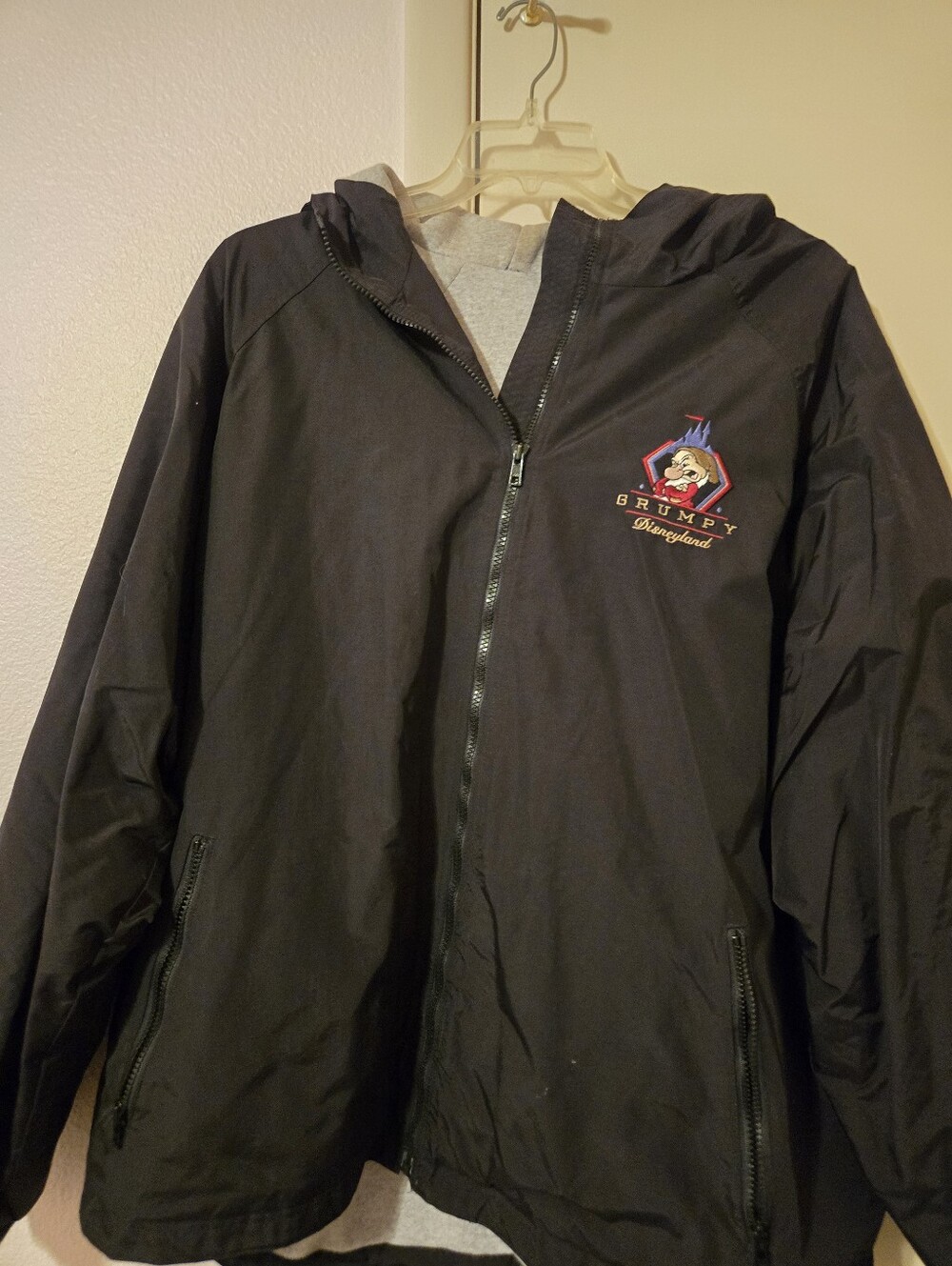 Disney Black Grumpy Hooded Windbreaker Jacket